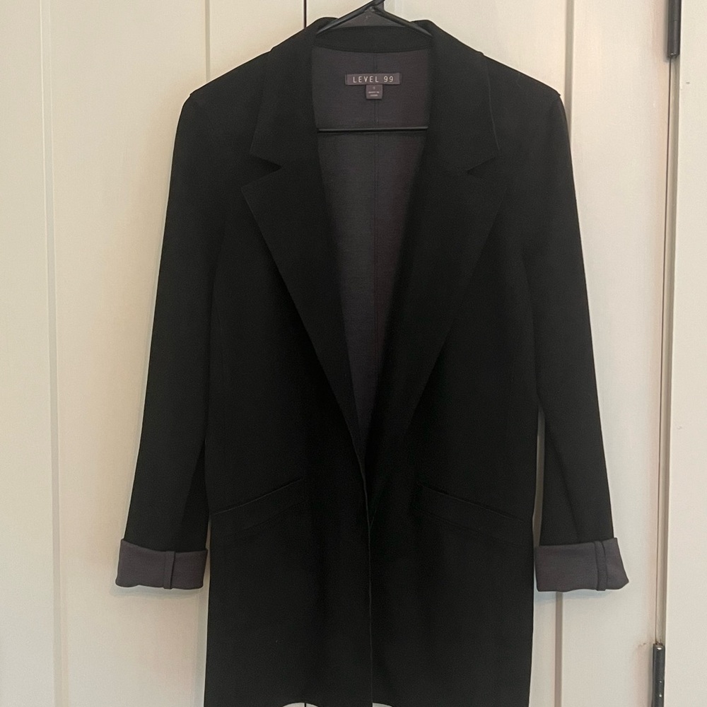 Level 99 Women's Faux Suede Black Blazer S